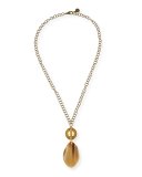 African Brass Horn Pendant Necklace