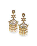 24K Gold Pearlescent Chandelier Clip Earrings