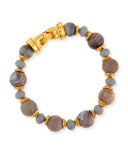 Gray Agate Beaded Bracelet