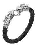 Black Leather Dragon Bracelet