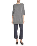 Printed Silk-Blend Lounge Pants, Coastal/Shark