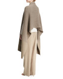 Cashmere Knit/Woven Combo Cape