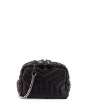 Monogram Y-Quilted Mini Leather Camera Crossbody Bag, Black