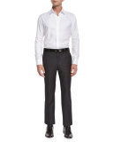 Parker Flat-Front Super 150's Trousers, Charcoal