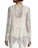 Pintucked Chiffon Lace Blouse, Antique
