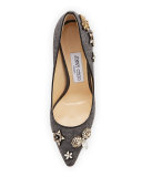 Romy Crystal Flannel 100mm Pump, Gray