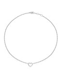 Eden 18k White Gold Diamond Single Heart Pendant Necklace