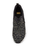 Luv Novel Shimmery Trainer, Black/Fiesta