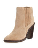 Cloee Suede Ankle Boot, Gesso