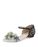 Lilico Underwater Flat Sandal, Black/White