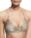 Printed Wrap-Front Swim Top, Available in Extended Cup Size, Yastik