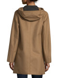 Hooded Wool-Blend Jacket, Brown