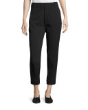 Wool-Blend Carrot Pants, Heather Charcoal