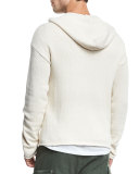 Textured Cotton Pullover Hoodie