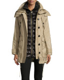 Chevrington 3-in-1 Trenchcoat/Puffer Coat, Sisal/Black