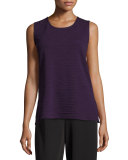 Textured Knit Tank Top, Plum, Petite