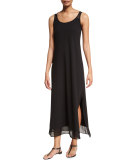 Scoop-Neck Long Coverup Dress