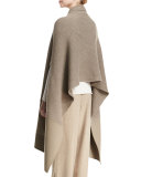 Cashmere Knit/Woven Combo Cape