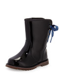 Corene Patent Leather Boot, Black, Toddler