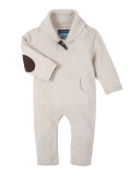 Shawl-Collar Toggle Coverall, Oatmeal, Size 3-24 Months