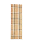 Metallic Gauze Giant Check Scarf, Camel/Gold