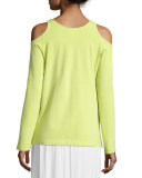 Cold-Shoulder Long-Sleeve Top, Petite