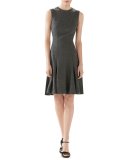 Herringbone Wool-Cashmere Jersey Dress
