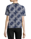 Niko Medallion Silk Top, Ink