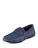 Mesh and Rubber Penny Loafer, Navy