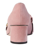 Marmont Fringe Suede 55mm Loafer, Crystal Pink 