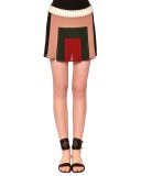 Embellished Patchwork Mini Skirt, Multi Colors