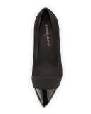 Gia Suede Pointed-Toe Pump, Black