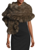 Ruffled-Trim Sable Stole, Tortora