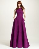 Sleeveless V-Back Gown