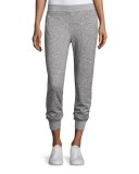 Straight-Leg Sparkle Sweatpants, Gray