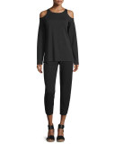 Cold-Shoulder Long-Sleeve Top
