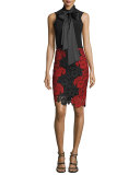 Glynda Tie-Neck Fitted Sleeveless Top