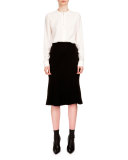 Marie Long-Sleeve Blouse, Natural White