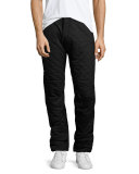 5620 Quilted 3D Tapered Pants, Black