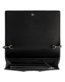 Arabesque Canvas Chain Wallet, Brown/Black