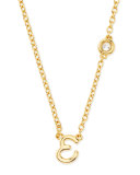 E Initial Pendant Necklace with Diamond