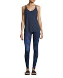 Airbrush Butterfly-Print High-Waisted Sport Leggings
