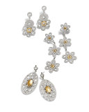 Opera Crystal & Diamond Flower Earrings