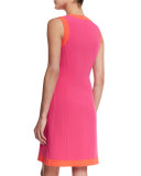 Sleeveless Two-Tone A-Line Dress, Watermelon