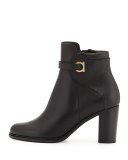 Florian Leather 70mm Ankle Boot, Black
