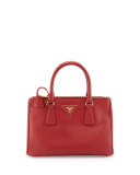 Saffiano Double-Zip Mini Crossbody, Red (Fuoco)