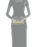 Milla Glitter Fabric Clutch Bag, Champagne