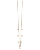 Beads Dangling Diamond Bezel Necklace in 14K Rose Gold