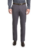 Five-Pocket Stretch-Cotton Pants, Light Gray