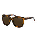 Square Monochromatic Sunglasses, Tortoise/Gold